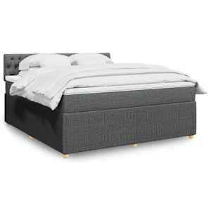 Box spring postel s matrací tmavě šedá 180x200 cm textil - obrázek 1