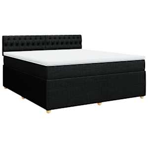 Box spring postel s matrací černá 180x200 cm textil - obrázek 3