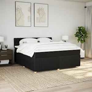 Box spring postel s matrací černá 180x200 cm textil - obrázek 4
