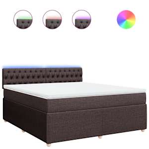 Box spring postel s matrací tmavě hnědá 180x200 cm textil - obrázek 2