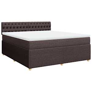 Box spring postel s matrací tmavě hnědá 180x200 cm textil - obrázek 3