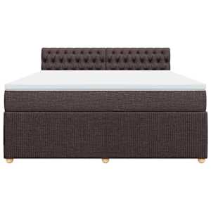 Box spring postel s matrací tmavě hnědá 180x200 cm textil - obrázek 6