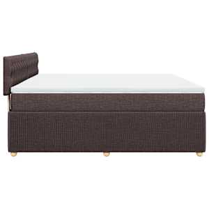Box spring postel s matrací tmavě hnědá 180x200 cm textil - obrázek 7