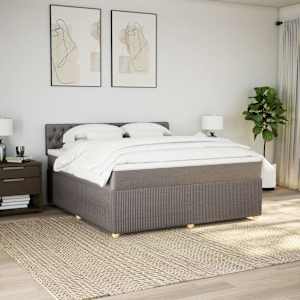 Box spring postel s matrací taupe 180x200 cm textil - obrázek 4