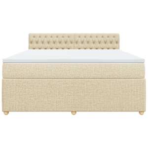 Box spring postel s matrací krémová 180x200 cm textil - obrázek 6