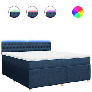 Box spring postel s matrací modrá 180x200 cm textil - obrázek 2