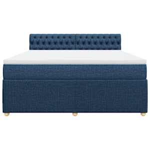 Box spring postel s matrací modrá 180x200 cm textil - obrázek 6