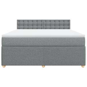 Box spring postel s matrací světle šedá 180 x 200 cm textil - obrázek 6
