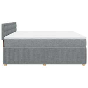 Box spring postel s matrací světle šedá 180 x 200 cm textil - obrázek 7