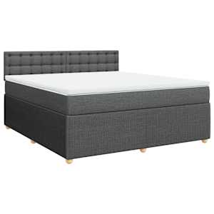 Box spring postel s matrací tmavě šedá 180x200 cm textil - obrázek 3