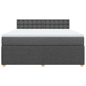 Box spring postel s matrací tmavě šedá 180x200 cm textil - obrázek 6