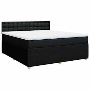 Box spring postel s matrací černá 180x200 cm textil - obrázek 3