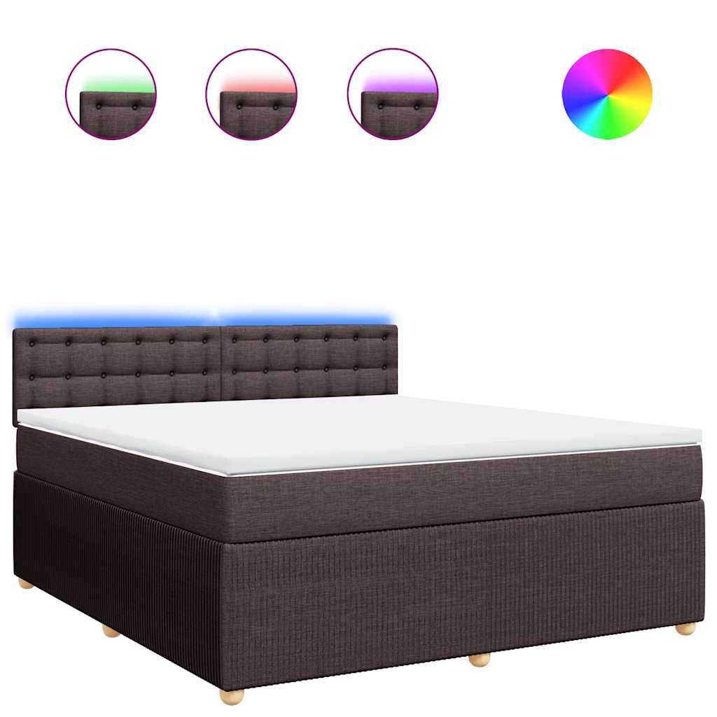 vidaXL Box spring postel s matrací tmavě hnědá 180x200 cm textil