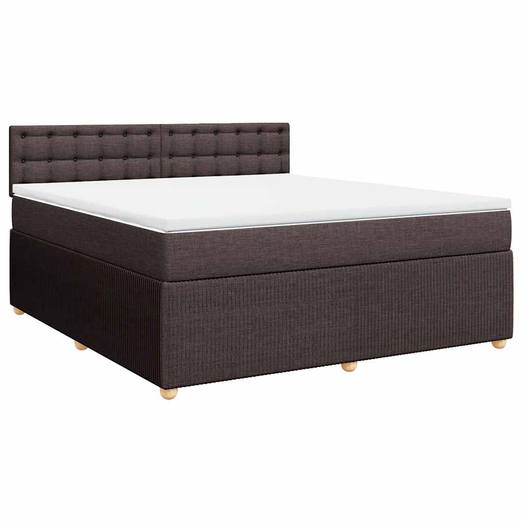 vidaXL Boxspring met matras stof donkerbruin 180x200 cm afbeelding