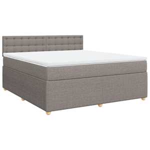 Box spring postel s matrací taupe 180x200 cm textil - obrázek 3