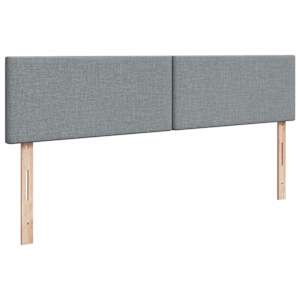 Box spring postel s matrací světle šedá 200 x 200 cm textil - obrázek 12
