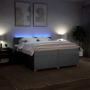 Box spring postel s matrací světle šedá 200 x 200 cm textil - obrázek 5