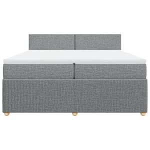 Box spring postel s matrací světle šedá 200 x 200 cm textil - obrázek 6