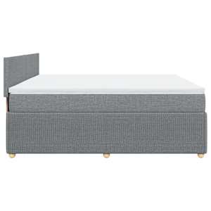 Box spring postel s matrací světle šedá 200 x 200 cm textil - obrázek 7
