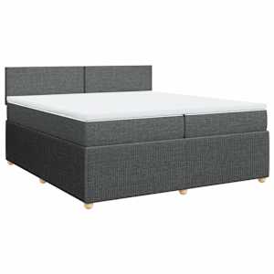 Box spring postel s matrací tmavě šedá 200x200 cm textil - obrázek 3