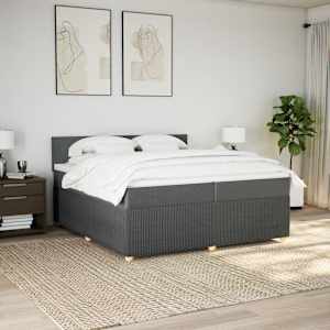 Box spring postel s matrací tmavě šedá 200x200 cm textil - obrázek 4