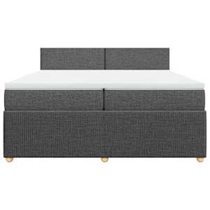 Box spring postel s matrací tmavě šedá 200x200 cm textil - obrázek 6