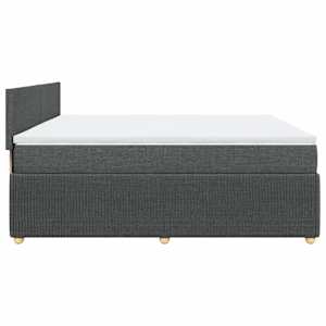 Box spring postel s matrací tmavě šedá 200x200 cm textil - obrázek 7