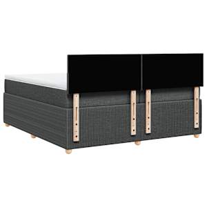 Box spring postel s matrací tmavě šedá 200x200 cm textil - obrázek 8