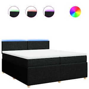 Box spring postel s matrací černá 200x200 cm textil - obrázek 2