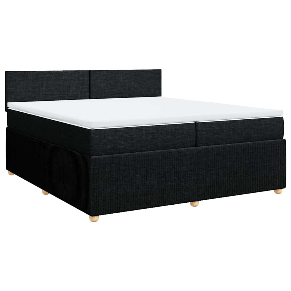 vidaXL Boxspring met matras stof zwart 200x200 cm afbeelding