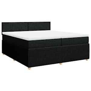 Box spring postel s matrací černá 200x200 cm textil - obrázek 3