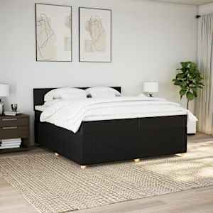 Box spring postel s matrací černá 200x200 cm textil - obrázek 4