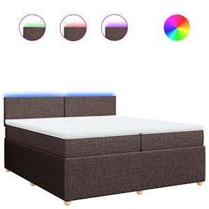 Box spring postel s matrací tmavě hnědá 200x200 cm textil - obrázek 2
