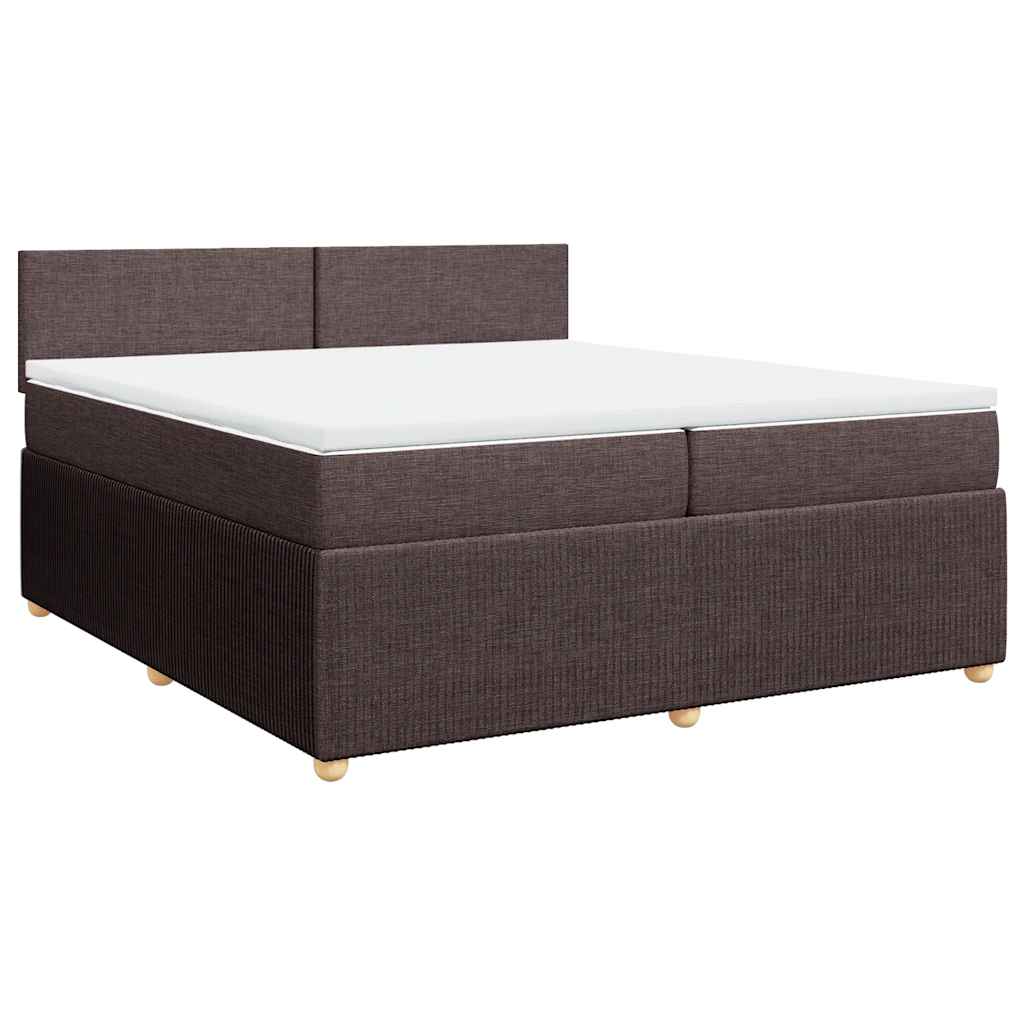vidaXL Boxspring met matras stof donkerbruin 200x200 cm afbeelding