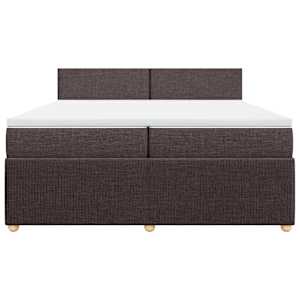 Box spring postel s matrací tmavě hnědá 200x200 cm textil - obrázek 6