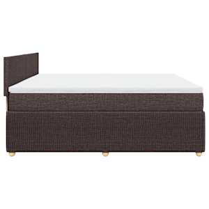 Box spring postel s matrací tmavě hnědá 200x200 cm textil - obrázek 7