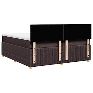Box spring postel s matrací tmavě hnědá 200x200 cm textil - obrázek 8