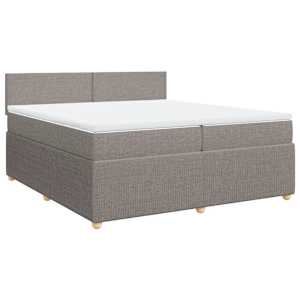 Box spring postel s matrací taupe 200x200 cm textil - obrázek 3