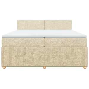 Box spring postel s matrací krémová 200x200 cm textil - obrázek 6