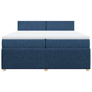 Box spring postel s matrací modrá 200x200 cm textil - obrázek 6