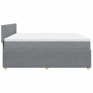 Box spring postel s matrací světle šedá 200 x 200 cm textil - obrázek 7