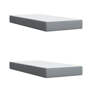 Box spring postel s matrací světle šedá 200 x 200 cm textil - obrázek 10