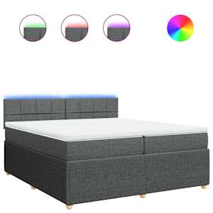 Box spring postel s matrací tmavě šedá 200x200 cm textil - obrázek 2