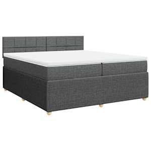 Box spring postel s matrací tmavě šedá 200x200 cm textil - obrázek 3