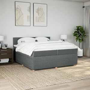Box spring postel s matrací tmavě šedá 200x200 cm textil - obrázek 4
