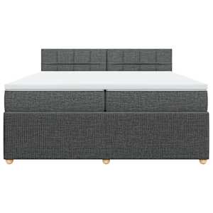 Box spring postel s matrací tmavě šedá 200x200 cm textil - obrázek 6