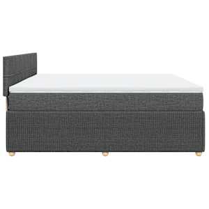 Box spring postel s matrací tmavě šedá 200x200 cm textil - obrázek 7