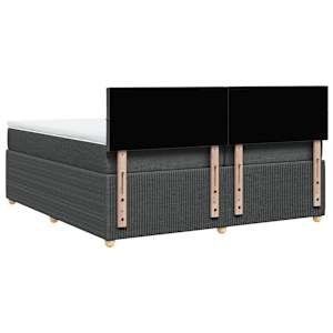 Box spring postel s matrací tmavě šedá 200x200 cm textil - obrázek 8