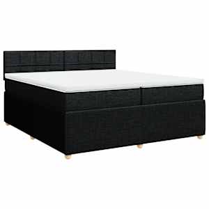 Box spring postel s matrací černá 200x200 cm textil - obrázek 3
