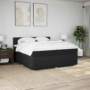 Box spring postel s matrací černá 200x200 cm textil - obrázek 4